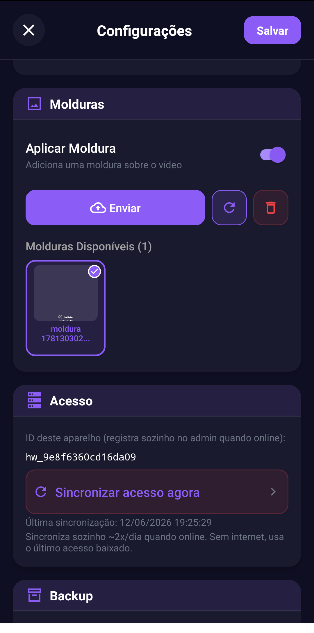Molduras do evento